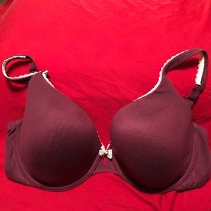 34DDD Bra (Burgundy with lace trim)